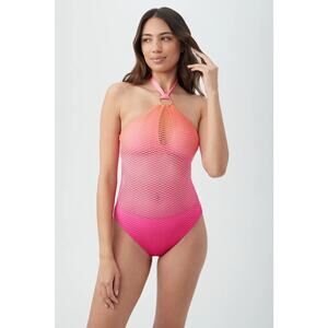 NWT! Trina Turk Opal Crochet High Neck One Piece Swimsuit - Size 8